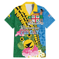 Personalised Malampa Fiji Day Family Matching Mermaid Dress and Hawaiian Shirt Tropical Tapa Pattern LT01 Dad's Shirt - Short Sleeve Art - Polynesian Pride