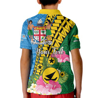 Personalised Malampa Fiji Day Kid Polo Shirt Tropical Tapa Pattern