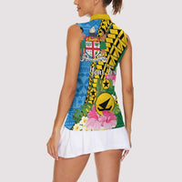 Personalised Malampa Fiji Day Women Sleeveless Polo Shirt Tropical Tapa Pattern LT01 - Polynesian Pride