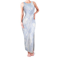 Samoa White Sunday Family Matching Tank Maxi Dress and Hawaiian Shirt Plumeria Floral