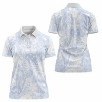 Samoa White Sunday Women Polo Shirt Plumeria Floral