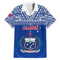 Samoa Rugby Hawaiian Shirt Manu Samoa Polynesian Tatoo Pattern LT01 Blue - Polynesian Pride