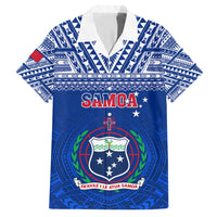 Custom Samoa Rugby Hawaiian Shirt Manu Samoa Polynesian Tatoo Pattern LT01 Blue - Polynesian Pride