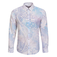 Samoa White Sunday Family Matching Summer Maxi Dress and Hawaiian Shirt Sweet Pastel Plumeria Floral