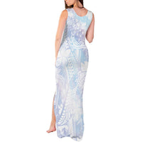 Samoa White Sunday Tank Maxi Dress Sweet Pastel Plumeria Floral