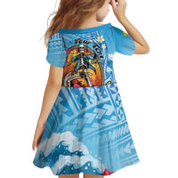 Personalized Aloha Hawaii Skeleton Surfing Family Matching Long Sleeve Bodycon Dress and Hawaiian Shirt Tribal Shark Plumeria LT01 - Polynesian Pride