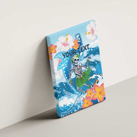 Personalized Hawaii Hula Girl Skeleton Dancing Canvas Wall Art Hibiscus Tribal Shark