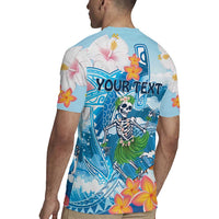 Personalized Hawaii Hula Girl Skeleton Dancing Rugby Jersey Hibiscus Tribal Shark