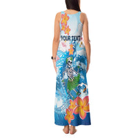 Personalized Hawaii Hula Girl Skeleton Dancing Tank Maxi Dress Hibiscus Tribal Shark