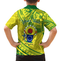 Kia Orana Cook Islands Family Matching Long Sleeve Bodycon Dress and Hawaiian Shirt Turtle Yellow Green Polynesian Pattern LT01 - Polynesian Pride
