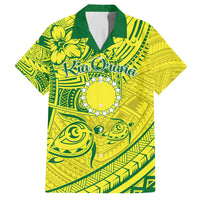 Kia Orana Cook Islands Family Matching Long Sleeve Bodycon Dress and Hawaiian Shirt Turtle Yellow Green Polynesian Pattern LT01 Dad's Shirt - Short Sleeve Green - Polynesian Pride