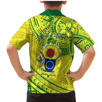 Kia Orana Cook Islands Family Matching Mermaid Dress and Hawaiian Shirt Turtle Yellow Green Polynesian Pattern LT01 - Polynesian Pride