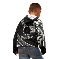 Kia Orana Cook Islands Kid Hoodie Circle Stars With Floral White Pattern LT01 - Polynesian Pride