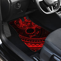 Kia Orana Cook Islands Car Mats Circle Stars With Floral Red Pattern LT01 - Polynesian Pride