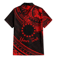 Kia Orana Cook Islands Family Matching Mermaid Dress and Hawaiian Shirt Circle Stars With Floral Red Pattern LT01 - Polynesian Pride