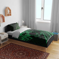 Kia Orana Cook Islands Bedding Set Circle Stars With Floral Green Pattern LT01