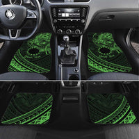 Kia Orana Cook Islands Car Mats Circle Stars With Floral Green Pattern LT01
