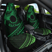 Kia Orana Cook Islands Car Seat Cover Circle Stars With Floral Green Pattern LT01