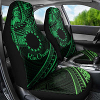 Kia Orana Cook Islands Car Seat Cover Circle Stars With Floral Green Pattern LT01