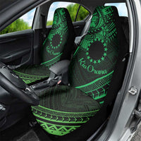 Kia Orana Cook Islands Car Seat Cover Circle Stars With Floral Green Pattern LT01