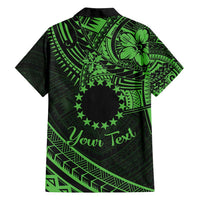 Kia Orana Cook Islands Family Matching Puletasi Dress and Hawaiian Shirt Circle Stars With Floral Green Pattern LT01 - Polynesian Pride