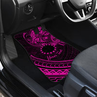 Kia Orana Cook Islands Car Mats Circle Stars With Floral Pink Pattern LT01 - Polynesian Pride