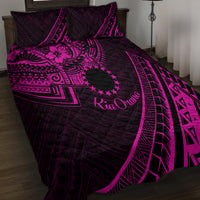 Kia Orana Cook Islands Quilt Bed Set Circle Stars With Floral Pink Pattern LT01 - Polynesian Pride