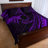 Kia Orana Cook Islands Quilt Bed Set Circle Stars With Floral Purple Pattern LT01 - Polynesian Pride