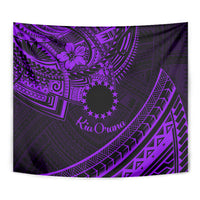 Kia Orana Cook Islands Tapestry Circle Stars With Floral Purple Pattern LT01 - Polynesian Pride
