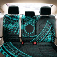Kia Orana Cook Islands Back Car Seat Cover Circle Stars With Floral Turquoise Pattern LT01