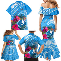 Yap Day Family Matching Mermaid Dress and Hawaiian Shirt Nam nu Waqab Tropical Flower LT01 - Polynesian Pride