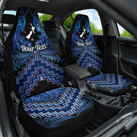 Personalised Aotearoa Matariki Car Seat Cover Blue Fern Maori Poutama