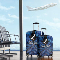Personalised Aotearoa Matariki Luggage Cover Blue Fern Maori Poutama