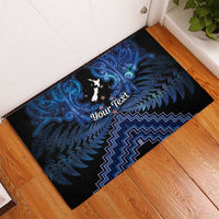Personalised Aotearoa Matariki Rubber Doormat Blue Fern Maori Poutama