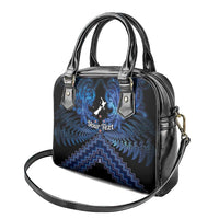 Personalised Aotearoa Matariki Shoulder Handbag Blue Fern Maori Poutama