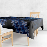 Personalised Aotearoa Matariki Tablecloth Blue Fern Maori Poutama