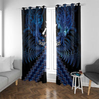 Personalised Aotearoa Matariki Window Curtain Blue Fern Maori Poutama