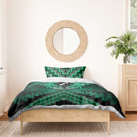 Personalised Aotearoa Matariki Bedding Set Green Fern Maori Poutama