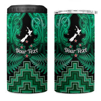 Personalised Aotearoa Matariki 4 in 1 Can Cooler Tumbler Green Fern Maori Poutama