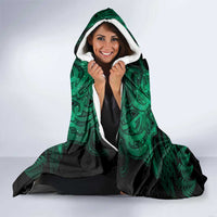 Personalised Aotearoa Matariki Hooded Blanket Green Fern Maori Poutama