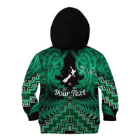 Personalised Aotearoa Matariki Kid Hoodie Green Fern Maori Poutama