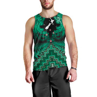 Personalised Aotearoa Matariki Men Tank Top Green Fern Maori Poutama