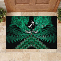 Personalised Aotearoa Matariki Rubber Doormat Green Fern Maori Poutama