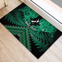 Personalised Aotearoa Matariki Rubber Doormat Green Fern Maori Poutama