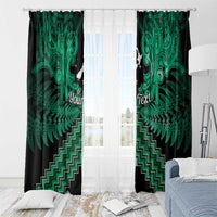 Personalised Aotearoa Matariki Window Curtain Green Fern Maori Poutama
