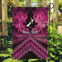 Personalised Aotearoa Matariki Garden Flag Pink Fern Maori Poutama
