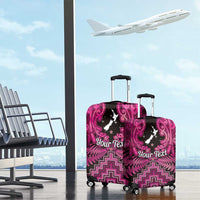 Personalised Aotearoa Matariki Luggage Cover Pink Fern Maori Poutama
