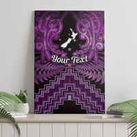 Personalised Aotearoa Matariki Canvas Wall Art Purple Fern Maori Poutama