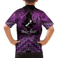 Personalised Aotearoa Matariki Hawaiian Shirt Purple Fern Maori Poutama