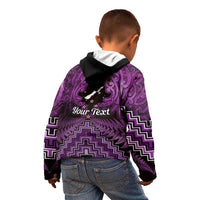 Personalised Aotearoa Matariki Kid Hoodie Purple Fern Maori Poutama